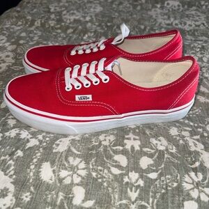 Vans Red Canvas Shoes Size Women’s 9 Men’e 7.5